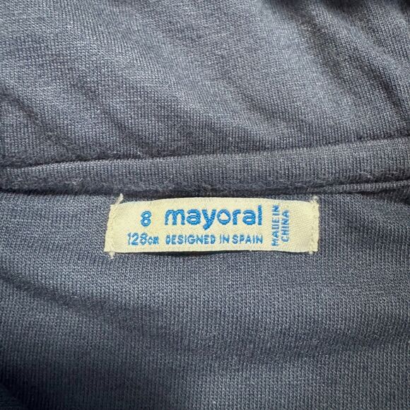 Mayoral navy zip up hoodie sunglasses graphic sweatshirt boy’s 8 everyday basics - Picture 3 of 8